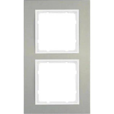 Berker B.3 cornice per presa elettrica bianca opaca in alluminio