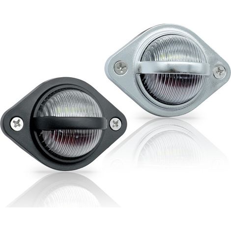 Feu de plaque d'immatriculation LED rond 12V-24V IP65, boîtier noir et argent, éclairage latéral pour voiture, moto, camion, remorque, VTT, bateau(Coquille blanche5pc+ Coquille grise5pc) (1/5)