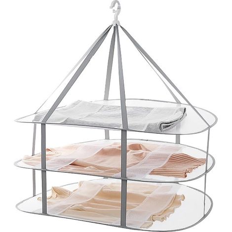 Rete pieghevole a tre strati per asciugare vestiti ed erbe aromatiche, 77x61 cm. (1/5)