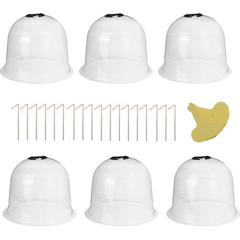 6 Unités Cloches de Jardin Réutilisables, Dômes de Protection pour Semis et Plantes - Abri Anti-Gel Extérieur