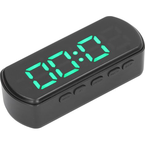 Digitaler Wecker mit Schlummerfunktion, Temperaturanzeige (12/24 Stunden), kleine elektronische Tischuhr mit LED-Anzeige für Küche, Büro, Schlafzimmer, Grün (1/5)