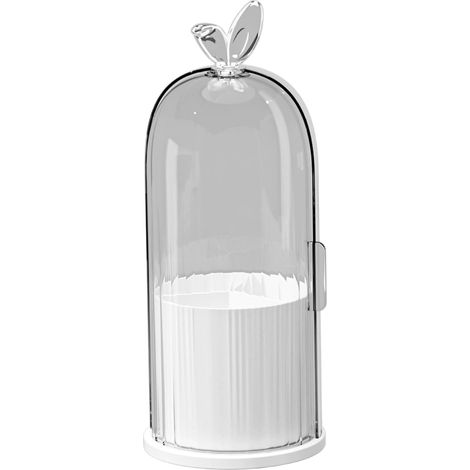 Porte-brosses à dents avec couvercle, boîte de rangement de salle de bain transparente pivotante à 360°, design multi-compartiments (1/5)