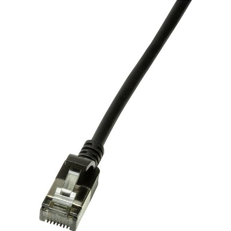 LogiLink CQ9033S RJ45 Câble réseau, câble patch CAT 6a U/FTP 1.00 m noir extrêmement fin, ignifuge, (1/5)