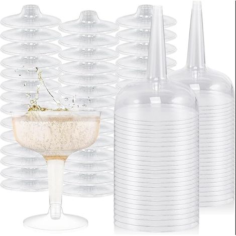 Champagne Flutes Reusable for Wedding Party Picnic Birthday Clear (1/5)