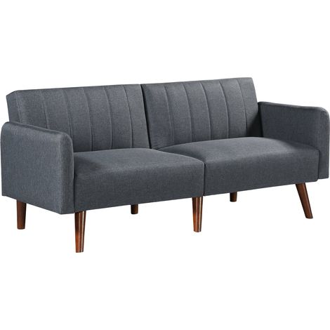 Divano/poltrona trasformabile a 2 posti 175 x 70 x 72 cm grigio 030009125