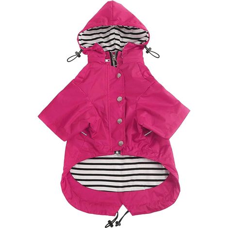 Imperméable pour Chien avec Capuche Amovible Veste de Pluie Ajustable et Réfléchissante Manteau Étanche pour Chiens de Petite Moyenne et Grande Taille (1/5)