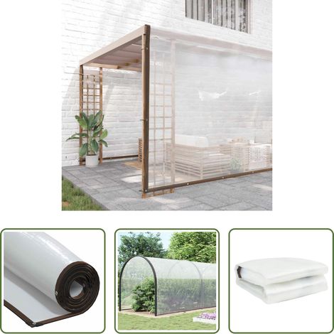 vidaXL Schwimmbeckenabdeckung -  Transparente Plane mit Ösen 8x12 m Polyethylen (1/5)