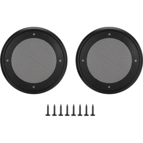 2PCS Grilles de Protection pour Haut-Parleurs 4 Pouces en Métal Noir - Cercle Décoratif (1/5)