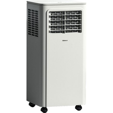 Shinco – Climatiseur mobile réversible 9000 BTU – Refroidissement, déshumidification, ventilation – Minuterie 24h, télécommande, kit fenêtre – 22 m²