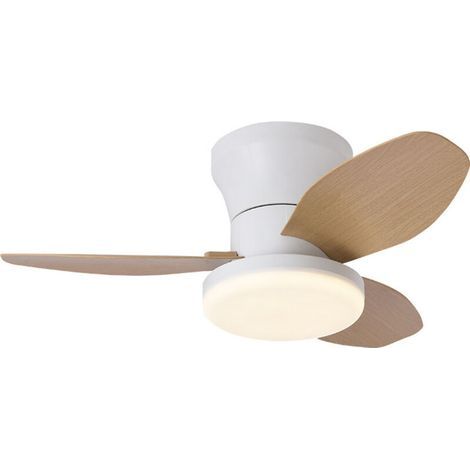 Ventilateur de plafond avec moteur CC – éclairage LED 24 W – 6 vitesses – 3 températures de couleur – télécommande, blanc/bois [Classe énergétique F] (1/5)