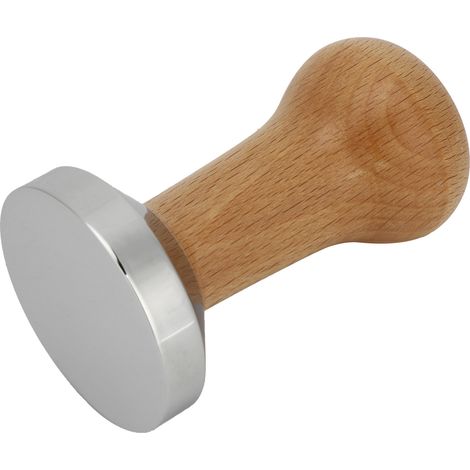 Professioneller Kaffeestampfer aus Holz, Pulverpresshammer, Kaffeezubehör für Zuhause und Büro, 53 mm, Holzfarbe, 53 mm flache Basis (1/5)
