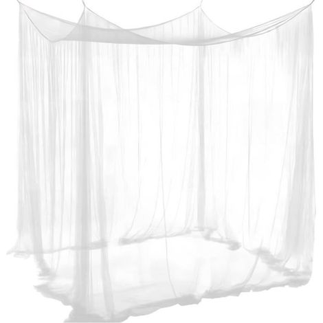 MOUSTIQUAIRE- -Exterieur Rectangulaire, Blanc Ciel De Lit, Lit Double Simple, Bébé Facile À Installer Pour Lit Bébé (Blanc 4 (1/5)