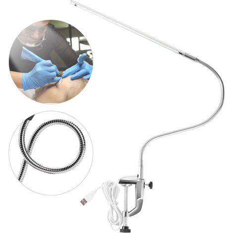 Lampe de bureau LED à clip réglable, idéale pour manucure, lecture et travaux de précision (1/5)