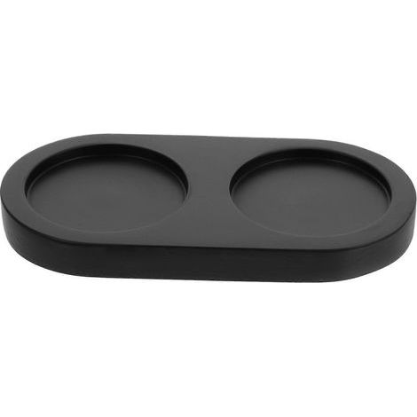 Plateau en bois pour moulin à poivre, support pour moulin à poivre, plateau en bois pour bouteille de poivre-14.80X7.80X1.30CM-Black (1/4)