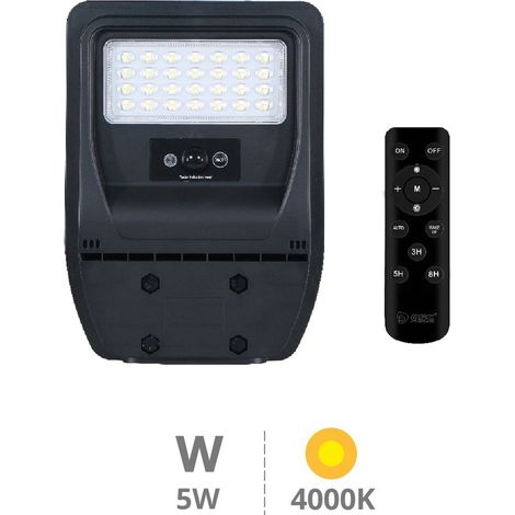 Lampione solare a LED Buat con sensore di movimento e crepuscolare, 5 W, 4000 K, IP65