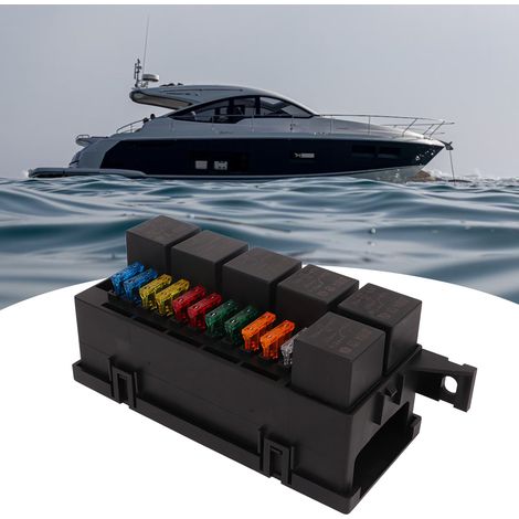 12V wasserdichtes Flachrelais- und Sicherungskasten-Set mit 6 Bosch-Relaishaltern + 11 ATC/ATO-Sicherungshaltern (Beinhaltet 6 Relais und 11 Flachsicherungen für Kfz- und Schiffsmotorräume, Jeeps und (1/5)