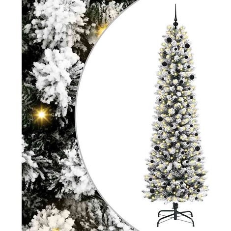 Sapin de Noël  Arbre de Noël artificiel Blanc 240 cm PVC, métal et plastique (1/5)