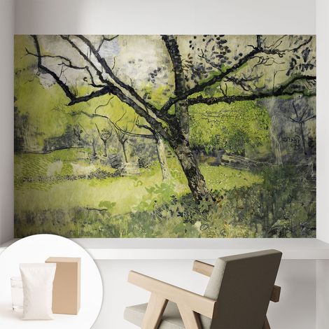 Papier peint avec colle pour décoration moderne de salon chambre à coucher cuisine et bureau Facile Parc printanier 104x70 cm (1/5)