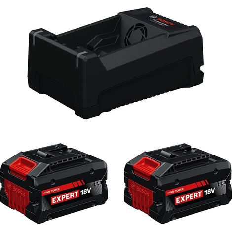 Set básico de alta potencia Bosch EXPERT 18V System: 2x EXBA 18V-55 + 1x cargador rápido GAL 12V/18V-18 (1/3)