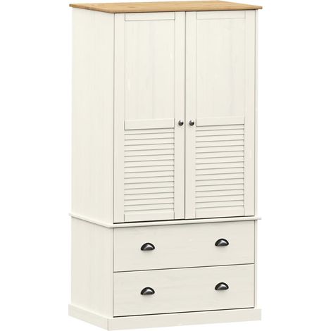 Garde-robe VIGO blanc 90x55x176 bois massif de pin (1/5)
