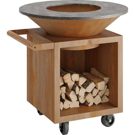 OFYR Classic Storage Corten 100 PRO Grill- und Feuerschale mit Plancha OCS-100-PRO (1/4)