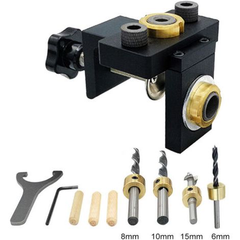 Gabarit de goujonnage kit de gabarit de trou de poche en bois perçage vertical localisateur détachable pour meubles connexion perforateur outils de menuiserie (1/5)