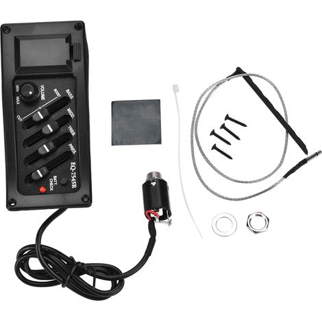 Préamplificateur 4 bandes EQ micro ampli sortie 6.5mm pour guitare acoustique (sans cheville) (1/5)