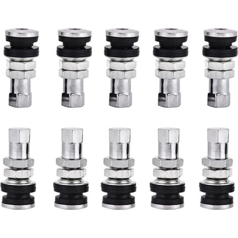 10 tiges de valve de pneu à visser, tiges de pneu, métal pour moto et voiture (1/4)
