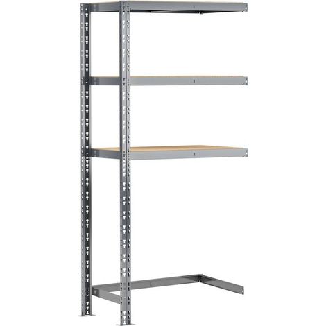 Extension étagère charge lourde modulable 70 cm – Capacité 750 kg – 3 plateaux amovibles en acier époxy gris foncé – Rangement buanderie – Modulo Storage (1/3)