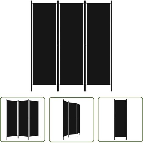 AMXCNOY The Living Store 3-teiliger Raumteiler, Schwarz, 150 x 180 cm – Trennwand – Sichtschutz – Raumteiler – Privatsphäre – Dekoration (1/4)