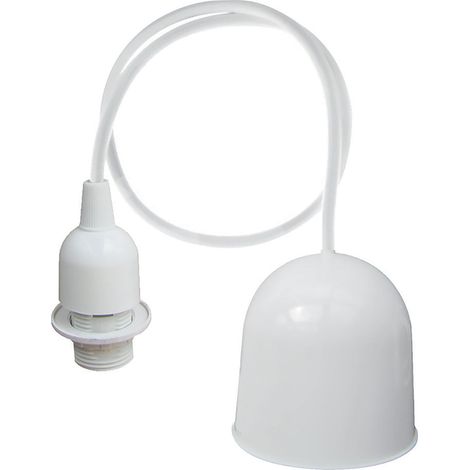 Suspension plastique blanc équipée E14- TIBELEC (1/3)