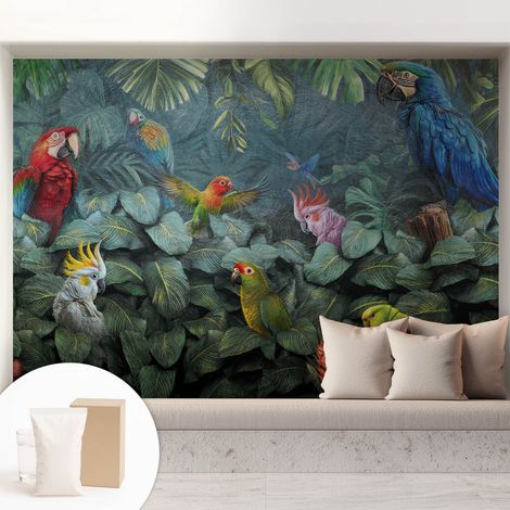 Carta Da Parati Facile Da Installare - Vlies Per Arredamento Interno - Per Pareti - Stile Moderno - Con Colla Gratuita giungla esotica 208x146 cm (1/5)