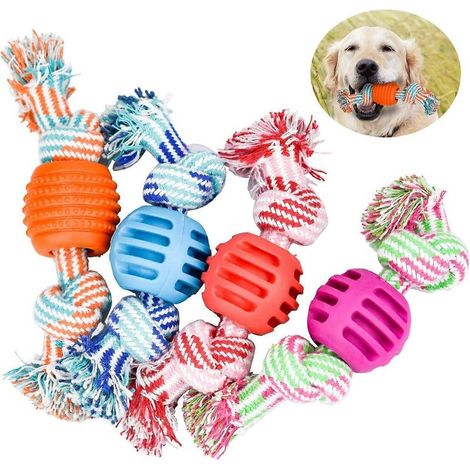 Ces jouets de Pinegrove sont chers il s’agit de jouets à mâcher pour chiots Macirc en corde avec balles. (1/5)