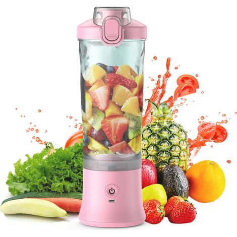 Blender personnel pour milkshakes smoothies presse-fruits 600 ml 6 lames 150 W 2 modes batterie intégrée étanche (1/5)