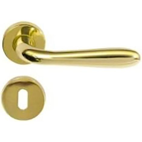 MANIGLIA ALLUMINIO "AGNONE" C/ROSETTA ORO