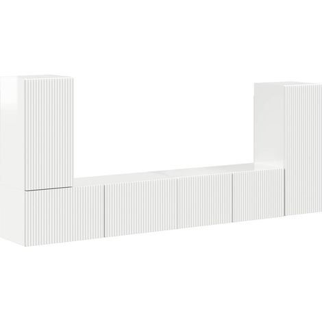 Maison Exclusive - TV-Schrankset 4 pcs Hochglanz Weiß Holzwerksto