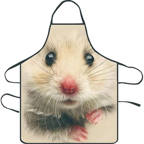Tablier de Cuisine Fantaisie et Drôle, Réglable, Humoristique, Souris 1 Unité, Multicolore, Caricature, Unisex (1/4)