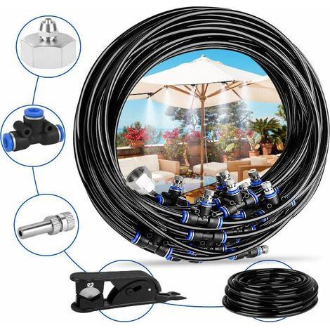 Ventilateur et brumisateur extérieur 15M 15Buse Système de Brumisation Brumisateur Jardin Refroidissement avec Tuyau Durable et Buses (1/4)