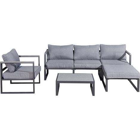 Set di mobili da giardino a 4 posti Sevilla Grigio