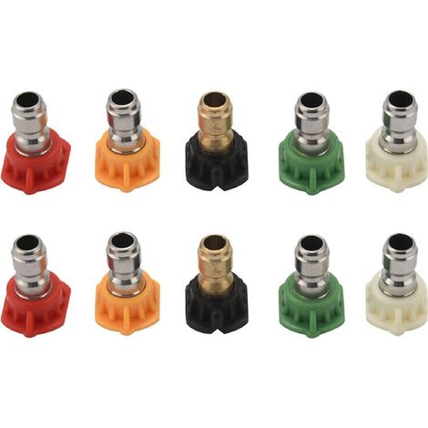 10-teiliges Set 1/4"-Schnellanschluss-Hochdruckreiniger-Sprühdüsen (4,0 GPM) mit verschiedenen Winkeln