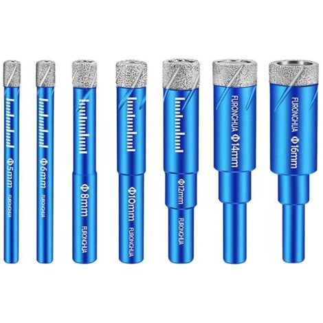 Jeu de 7 Forets Diamant pour Carrelage (5-16mm) - Coffret Professionnel Céramique Grès Cérame Pierre Verre (1/5)