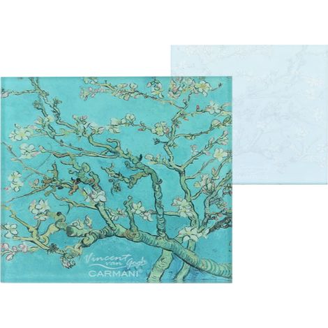 Carmani, posavasos de cristal de aprox. 11,5 x 11,5 cm - Van Gogh / Almendro en flor (1/2)