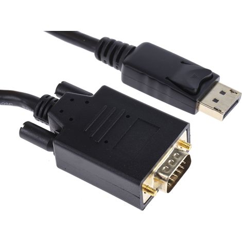 Câble de port d'affichage RS PRO, DisplayPort/ VGA M /M en 3m Noir ( Prix pour 1 ) (1/3)