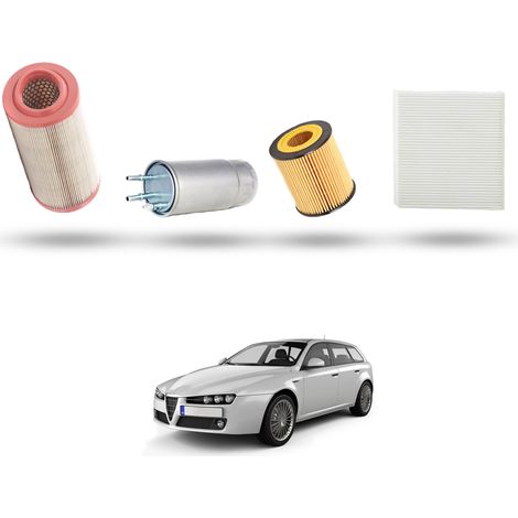 Kit Tagliando 4 filtri compatibile con Alfa Romeo 159 (939) 1.9 jtdm 16v 100kw dal 2005 al 2011 (1/5)