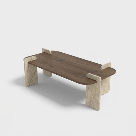 Moderner Design-Rechteck-Couchtisch Leapiri - Walnuss (1/5)