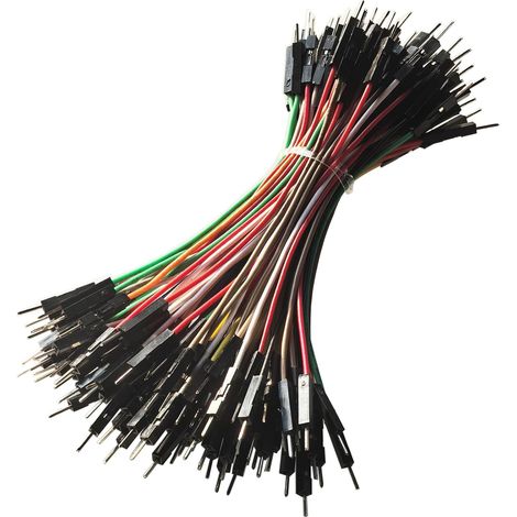 100 Pièces 1P to 1P Mâle vers Mâle Jumper Wires Cavalier Câble Set, 1 Pin Fil Electrique Connexion Breadboard Electronique pour Prototype Shield, 10CM, 24AWG, 10 Couleur (1/5)