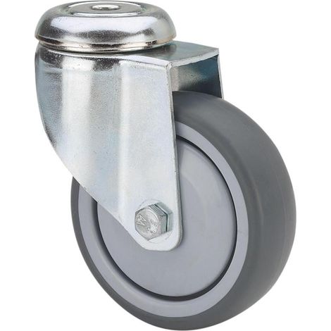 rueda giratora agujero m10 300-100-4 cp poliamix-goma gris eje bolas (1/2)