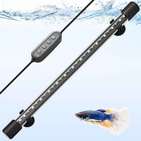 48cm Lampe pour Aquarium 24/7 avec LED RGBW à Spectre Complet, Rampe pour Aquarium Etanche IP68 avec Régulation de Luminosité, Minuterie et Ajustement de Couleur (1/5)