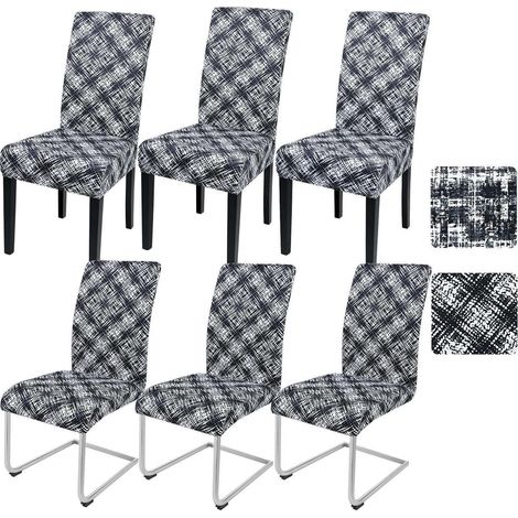 Stuhlhussen 6er Set für Schwingstühle, elastisch, Rautenmuster (1/5)