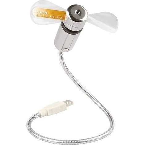 Ventilateur horloge USB, mini ventilateur LED à col de cygne pliable, silencieux pour ordinateur portable, ordinateur de bureau, maison et bureau.